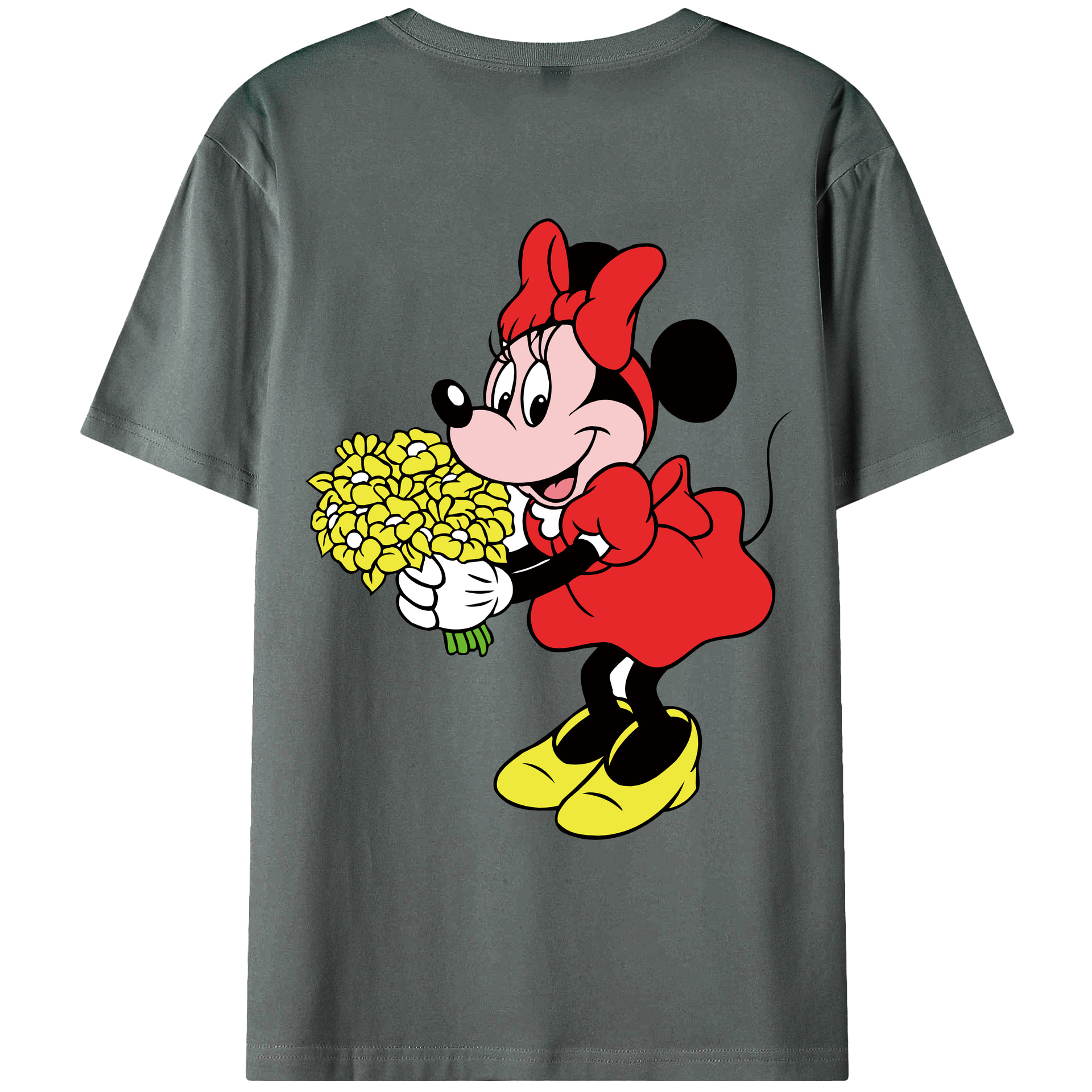 ミッキーマウス Mickey Mouse 綿100％ メンズ半袖Tシャツ（バックプリント） 通気性